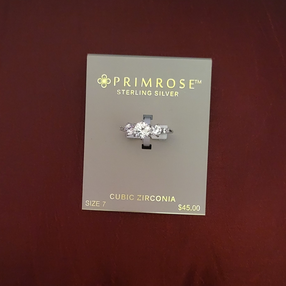 Sterling Silver Triple Graduated Cubic Zirconia Ring